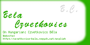 bela czvetkovics business card